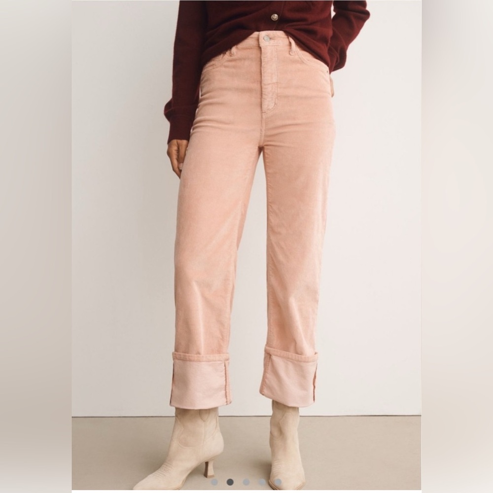 Pilcro - The Scotty Cuffed High-Rise Straight-Leg
Jeans Corduroy Edition